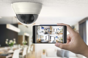 Indoor security cameras allow you to see what's happening inside of your home through your cellphone.