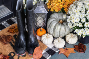 Place pumpkins of various colors on your porch to decorate your Novi, South Lyon, or Canton home for the Autumn season.
