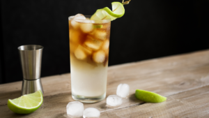 The Dark & Stormy holiday cocktail features rum and ginger beer.